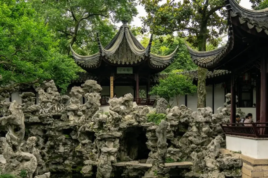 Famous Suzhou classical garden featured with exquisite rock labyrinths