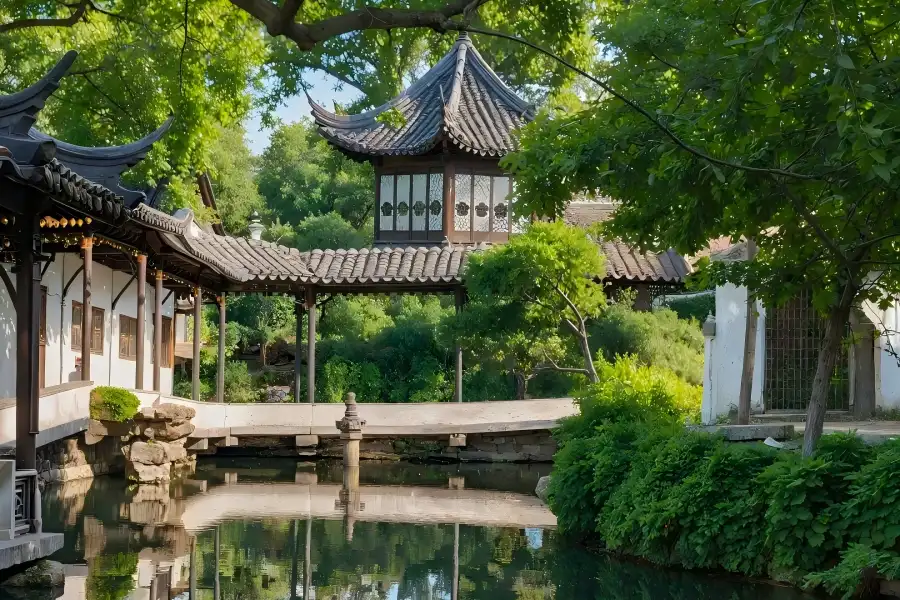 Humble Administrator's Garden in Suzhou showing exquisite pavilions, winding water and rock?stacked garden views