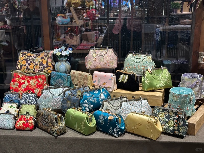 Assorted Chinese Silk Handbags at Hangzhou Silk Market