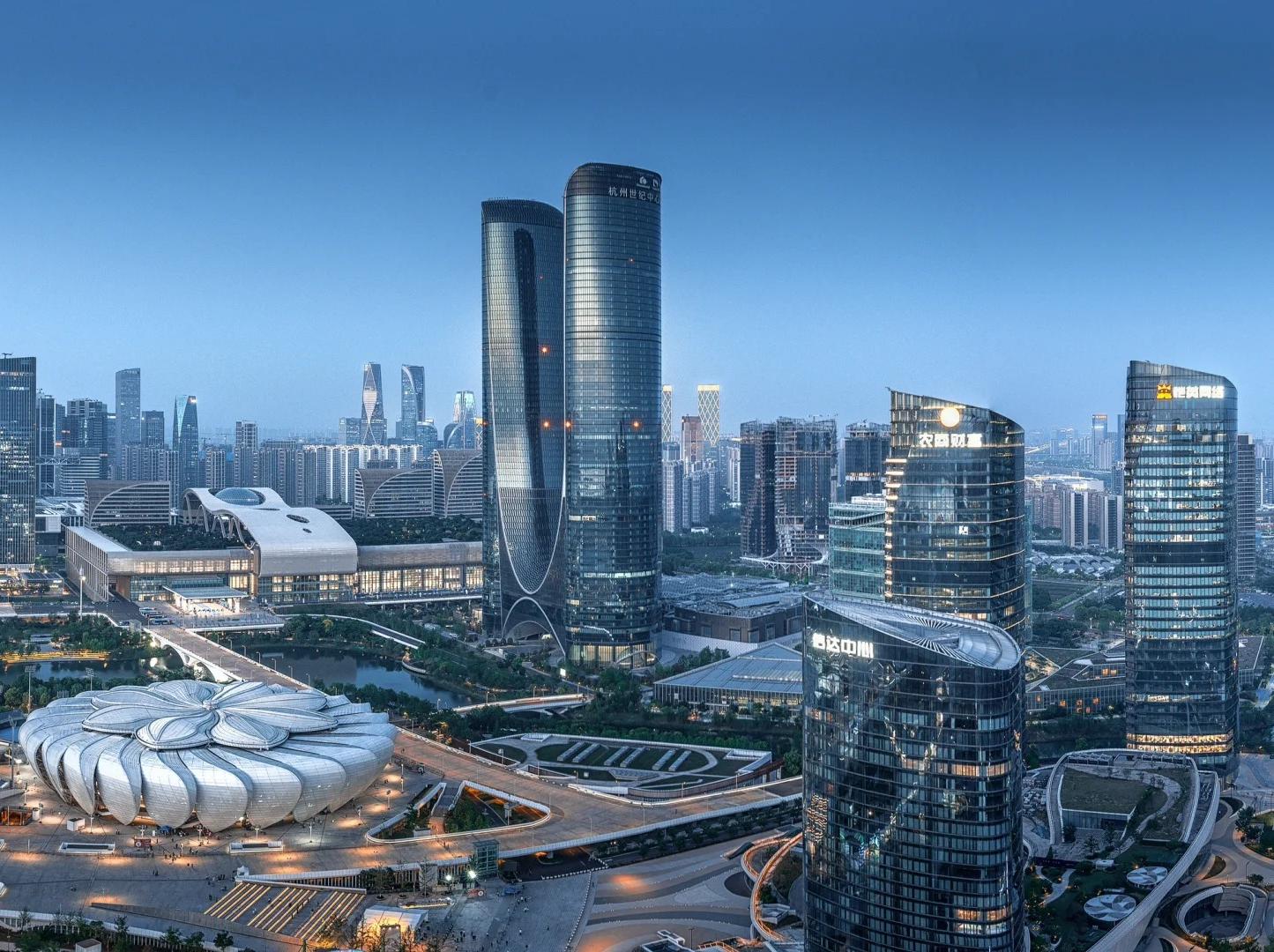 City skyline of Hangzhou Olympic Sports Expo City