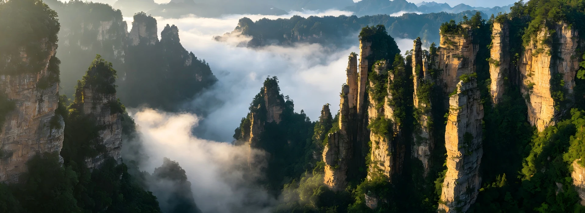 Zhangjiajie National Forest Park with Towering Sandstone Peaks in Zhangjiajie, China