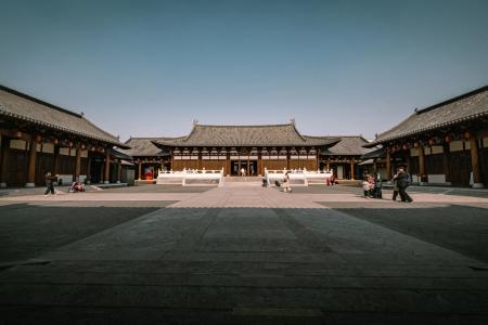 Deshou Palace Ancient Song Architecture Scenery Hangzhou Deshou Palace Museum Song Style Symmetrical Courtyard View