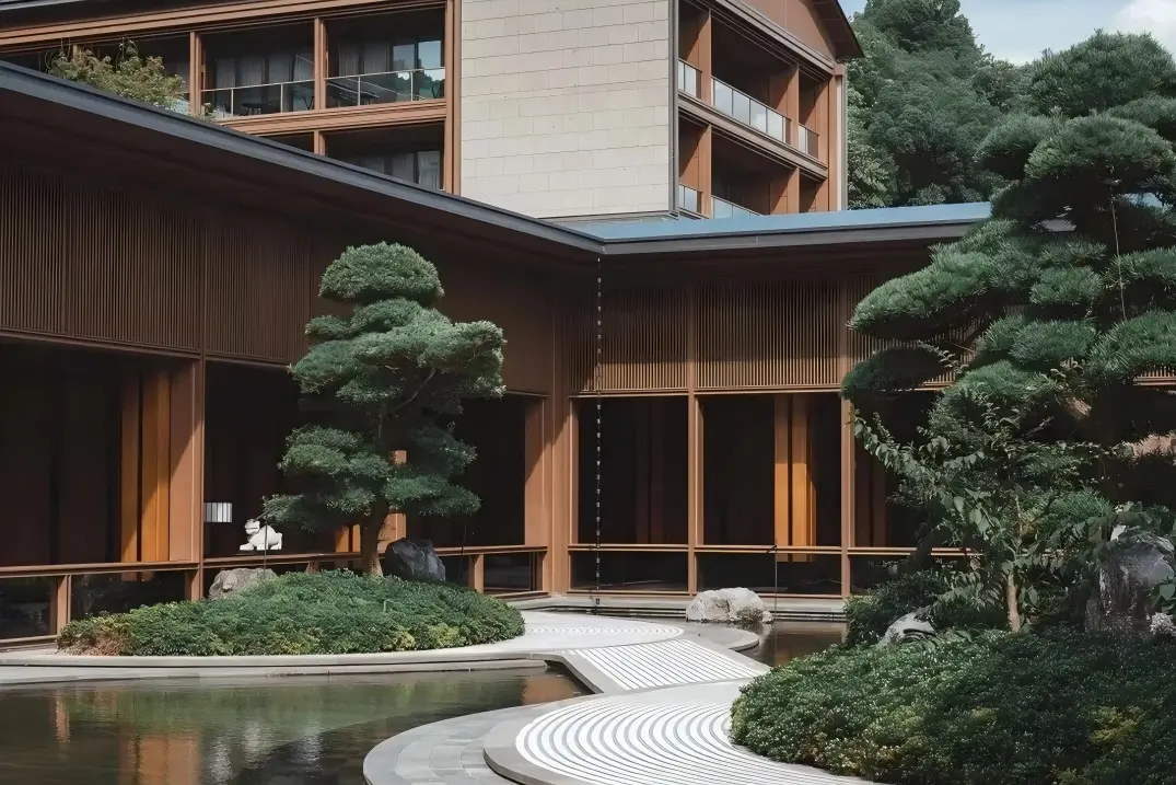 Contemporary Chinese zen courtyard at Hangzhou high-end resort