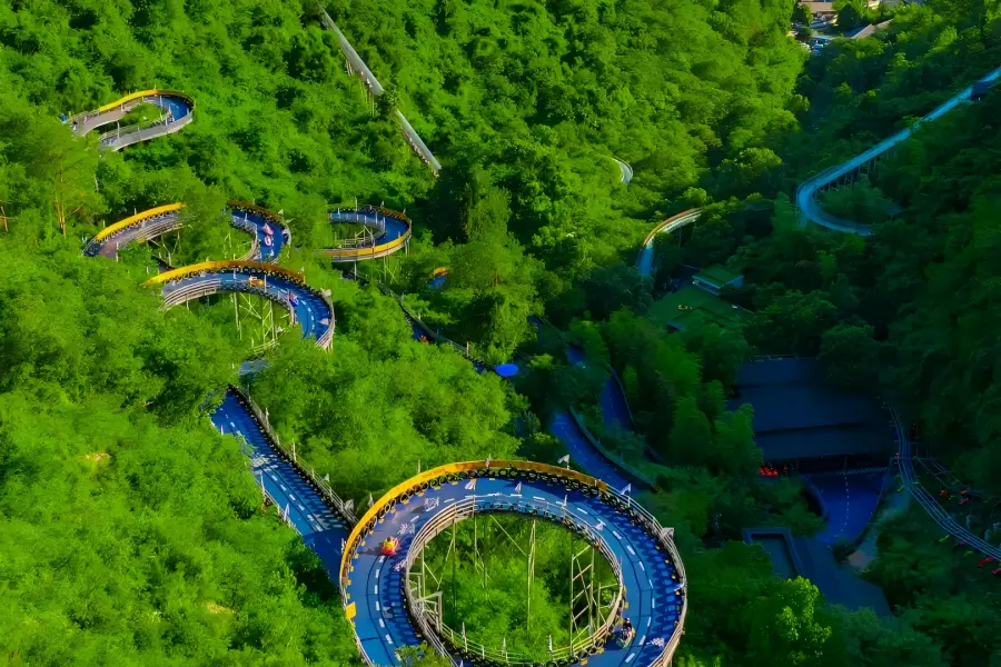 OMG Heartbeat Park in Tonglu Hangzhou showing thrilling mountain rides, glass sky bridge and magical underground karst river
