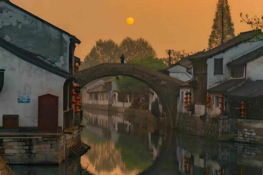 Hefang Street in Hangzhou showing ancient pedestrian street with traditional shops and historic folk architecture