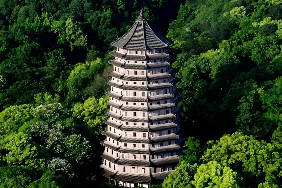 Six Harmonies Pagoda in Hangzhou showcasing ancient Song-dynasty pagoda overlooking the wide Qiantang River