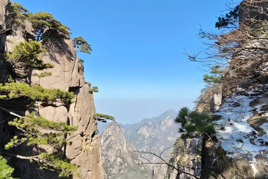 Huangshan Mountain in Anhui displaying grand unique mountain scenery formed by strange peaks and ancient pines