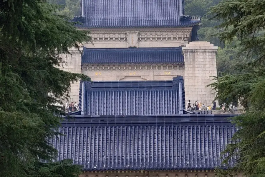 Solemn historic mausoleum nestled in Zijin Mountain