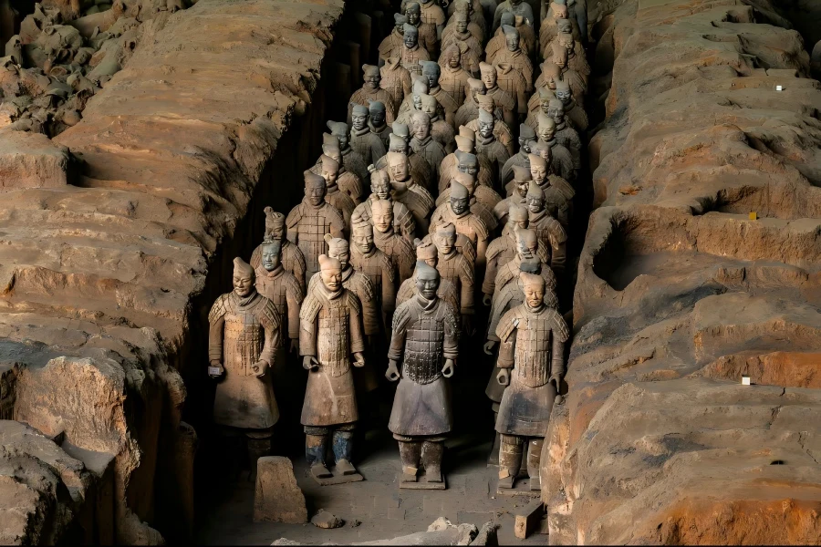 Terracotta Army Museum in Xi'an exhibiting precious relics of Qin Shi Huang’s terracotta army