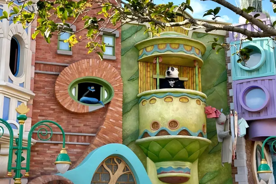 Zootopia Land in Shanghai presenting immersive colorful scenery of the mammalian metropolis