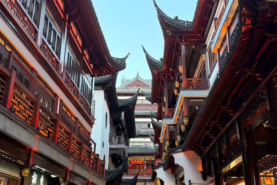 City God Temple of Shanghai in Shanghai showing traditional Chinese Taoist ancient temple architecture