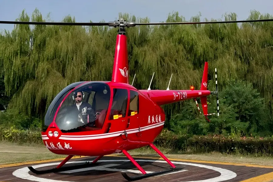 Wuzhen Helicopter Tour in Zhejiang showing aerial perspective overlooking the well?preserved scenery of Wuzhen Water Town
