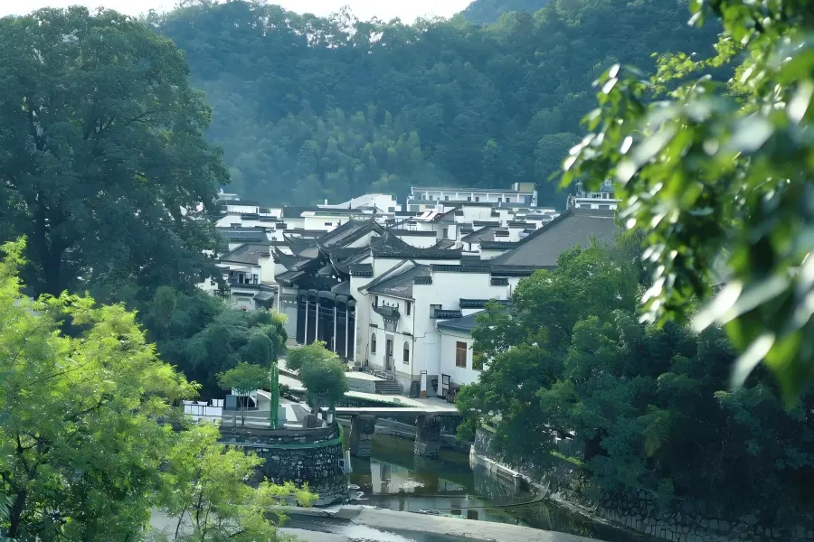 Longchuan Ancient Village in Jixi showing well?preserved ancient Hui?style buildings beside tranquil streams