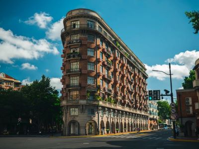 Exterior view of iconic Wukang Building on Wukang Road, Shanghai old architecture landmark