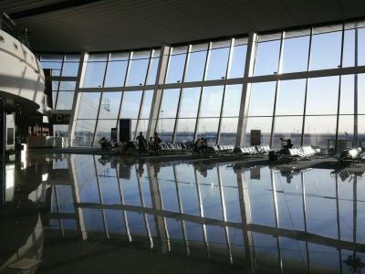 Passengers waiting for transfer at Beijing Daxing Airport
