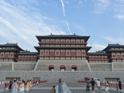 Yingtianmen Gate of ancient Sui-Tang Luoyang imperial city, grand Tang dynasty architecture