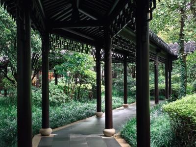 West Lake Four Seasons Hotel Long Corridor Landscape