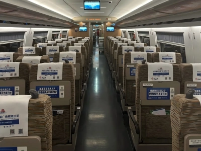 Interior of High-Speed Train Carriage