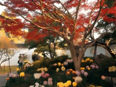 Autumn Scene in Suzhou Classical Garden