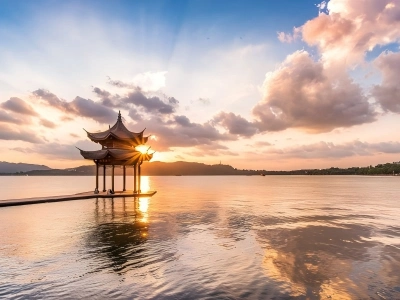 West Lake Hangzhou Sunset Pavilion