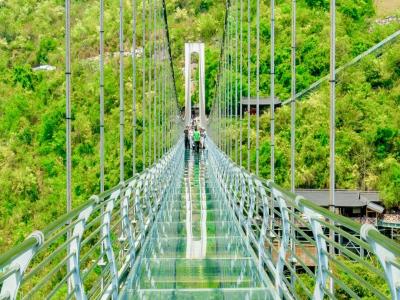 Glass bridge in the air