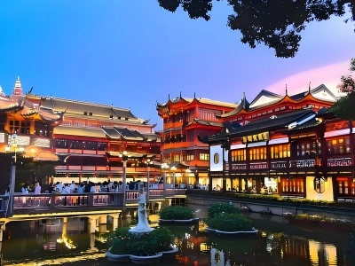 Yu Garden Shanghai Dusk Ancient Building Scenery