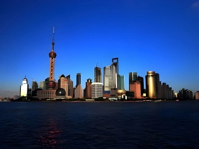 Lujiazui Skyline View from The Bund Shanghai