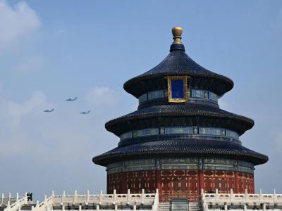 Airplanes and the Temple of Heaven beneath glazed tiles Airplanes and the Temple of Heaven beneath glazed tiles
