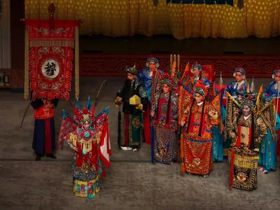 Beijing Peking Opera Company performance of Mu Guiying with a brush Beijing Peking Opera Company performance of Mu Guiying with a brush