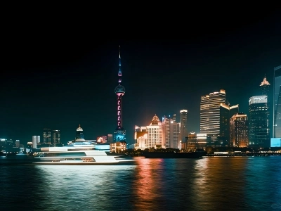Night Skyline of Lujiazui Seen from The Bund
