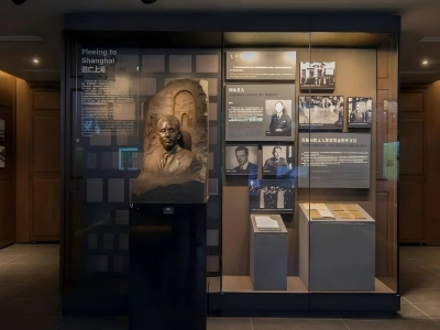 Exhibit Showcase at Shanghai Jewish Refugees Museum