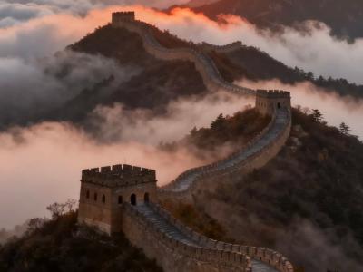 Badaling Great Wall at sunrise