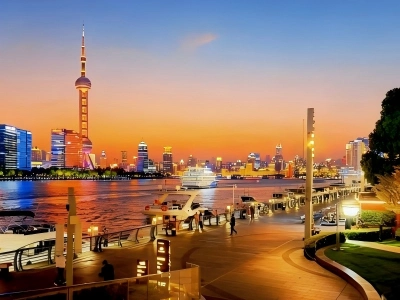Sunset View of Lujiazui from Riverside