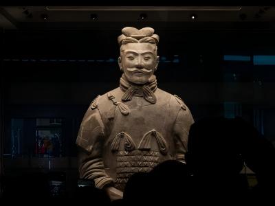 Qin Terracotta Warriors general statue displayed in the museum