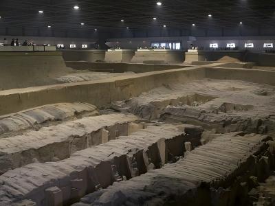 Terracotta Warriors Pit 1 with rows of ancient soldier statues in Xi'an