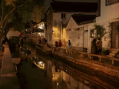 Pingjiang Road Suzhou night canal ancient town scenery