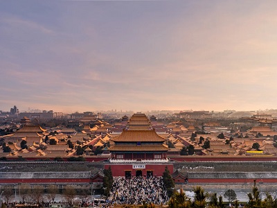 Aerial panoramic view of Beijing's central axis