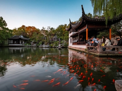Classical Suzhou Garden Pond View Classical Suzhou Garden Pond View