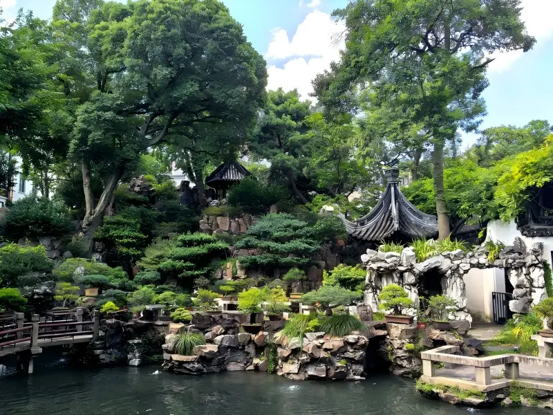 Yu Garden Rockery and Pavilion View