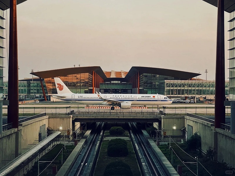 Beijing Capital Airport T3 with Air China Plane