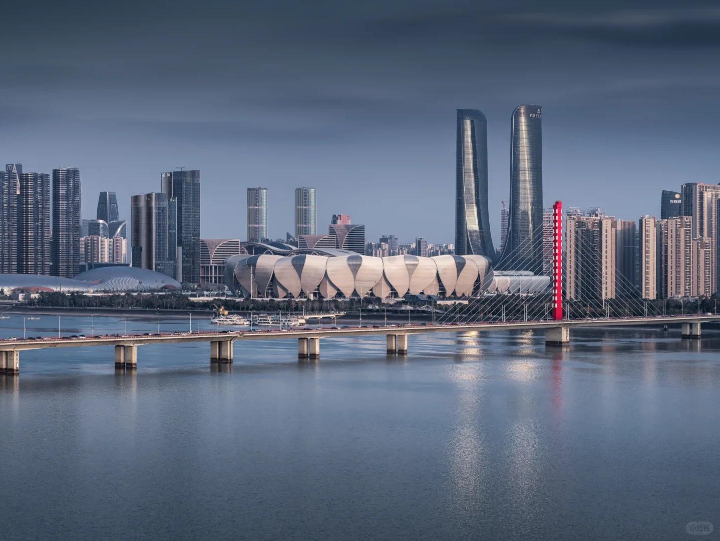Hangzhou Olympic Sports Center by Qiantang River