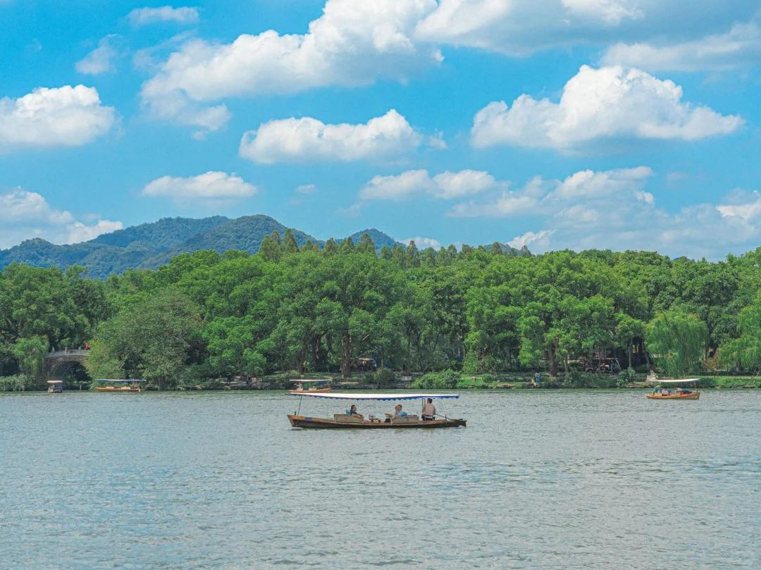 Summer Boating on West Lake Hangzhou