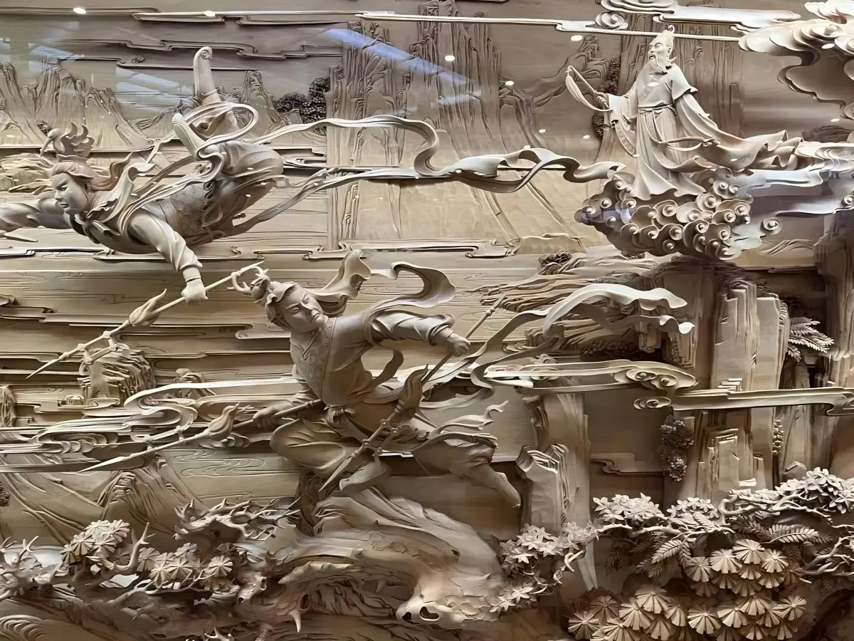 Wood Carving Art inside Leifeng Pagoda
