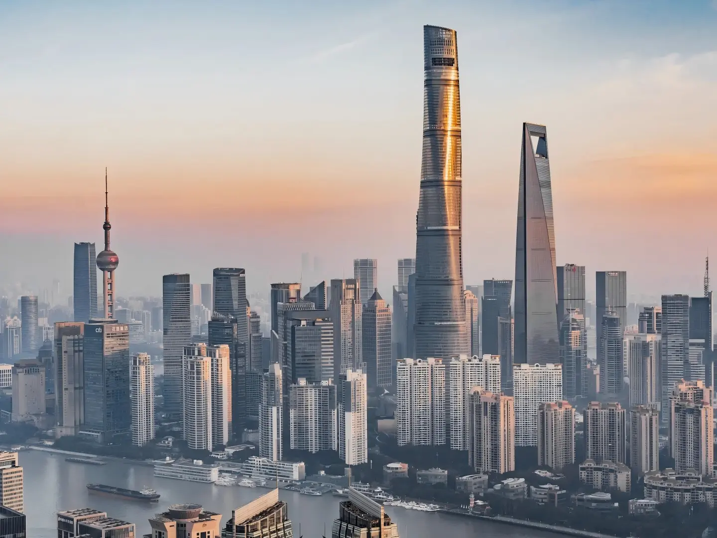 Lujiazui Skyline at Sunrise, Shanghai