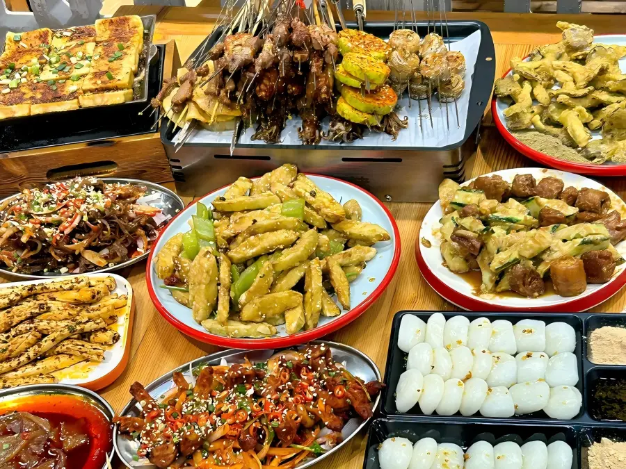 Assorted Local Dishes at Hangzhou Night Market Assorted Local Dishes at Hangzhou Night Market